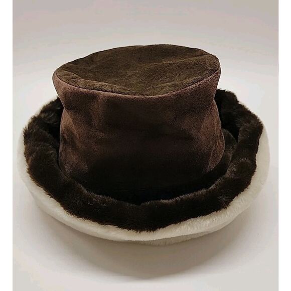 Vintage PETER BETTLEY LONDON Bucket Hat Womens Chocolate Brown Soft Faux Fur - Picture 9 of 12